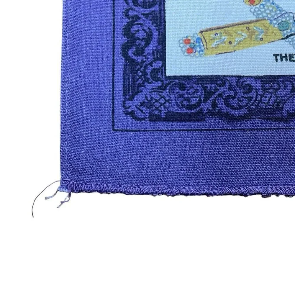 Vintage 1977 Lamont The Queen's Silver Jubilee Purple Cotton Tea Towel 29 x 14